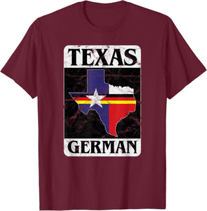 Texas German Flag Homecoming Design T-Shirt - T-Shirt | Maroon