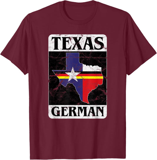 Texas German Flag Homecoming Design T-Shirt - T-Shirt | Maroon