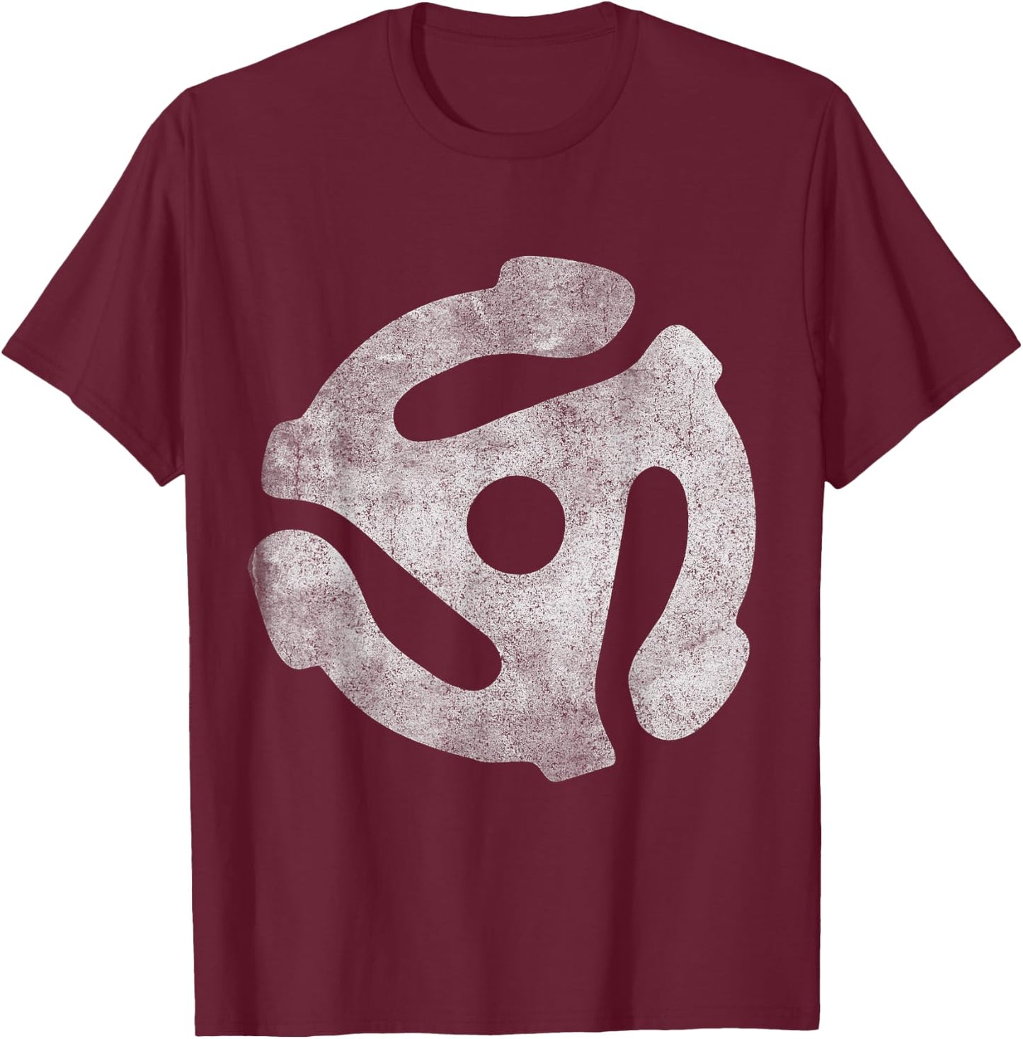 Vintage 45 RPM Adapter T-Shirt - T-Shirt | Maroon