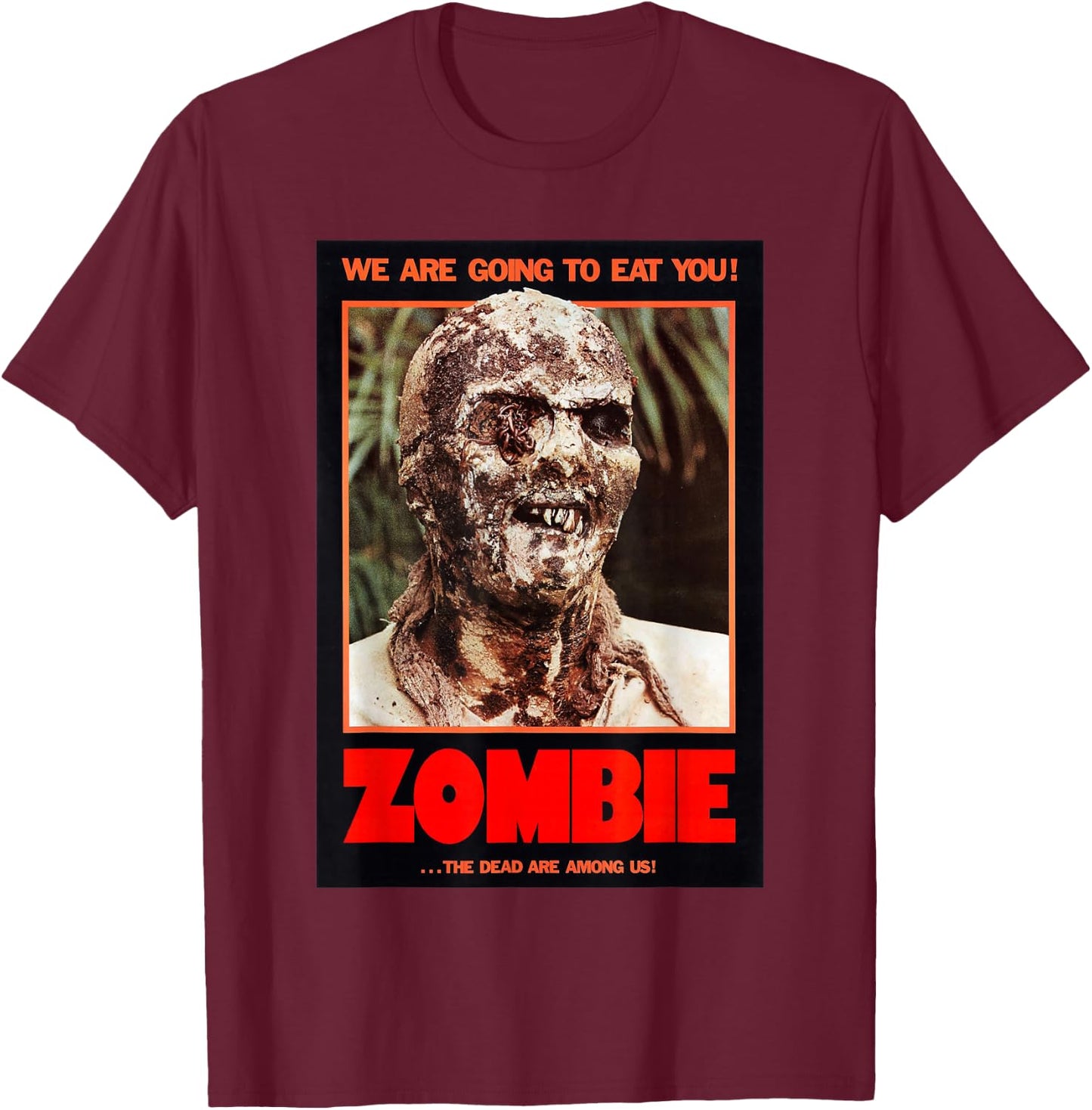 Zombie Funny B Horror Movie Poster T-Shirt - T-Shirt | Maroon