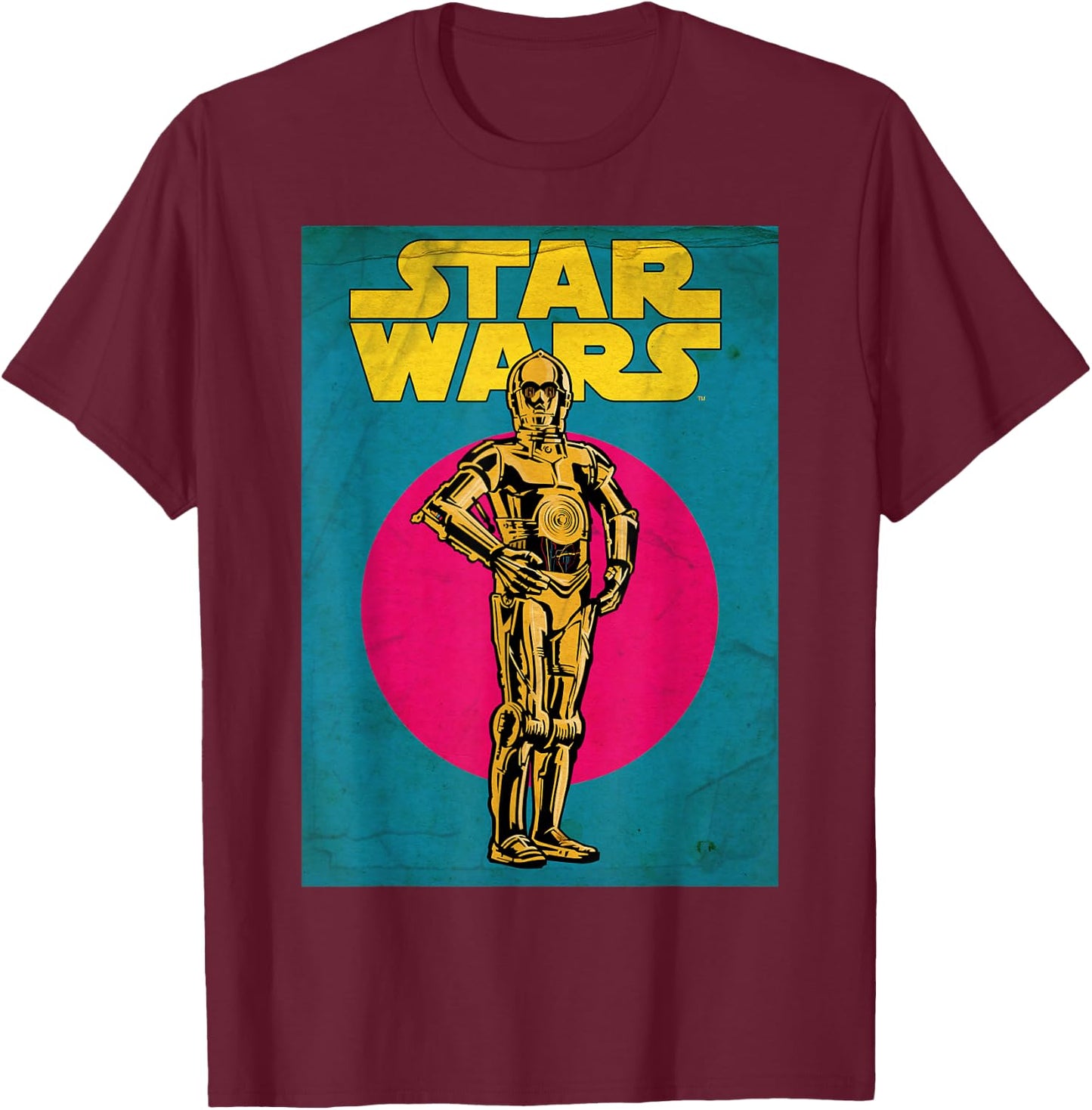 Star Wars C-3PO Vintage Trading Card Graphic T-Shirt - T-Shirt | Maroon