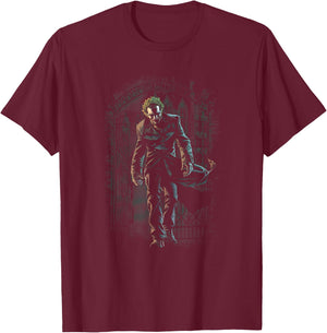 Batman Joker Leaves Arkham T-Shirt - T-Shirt | Maroon