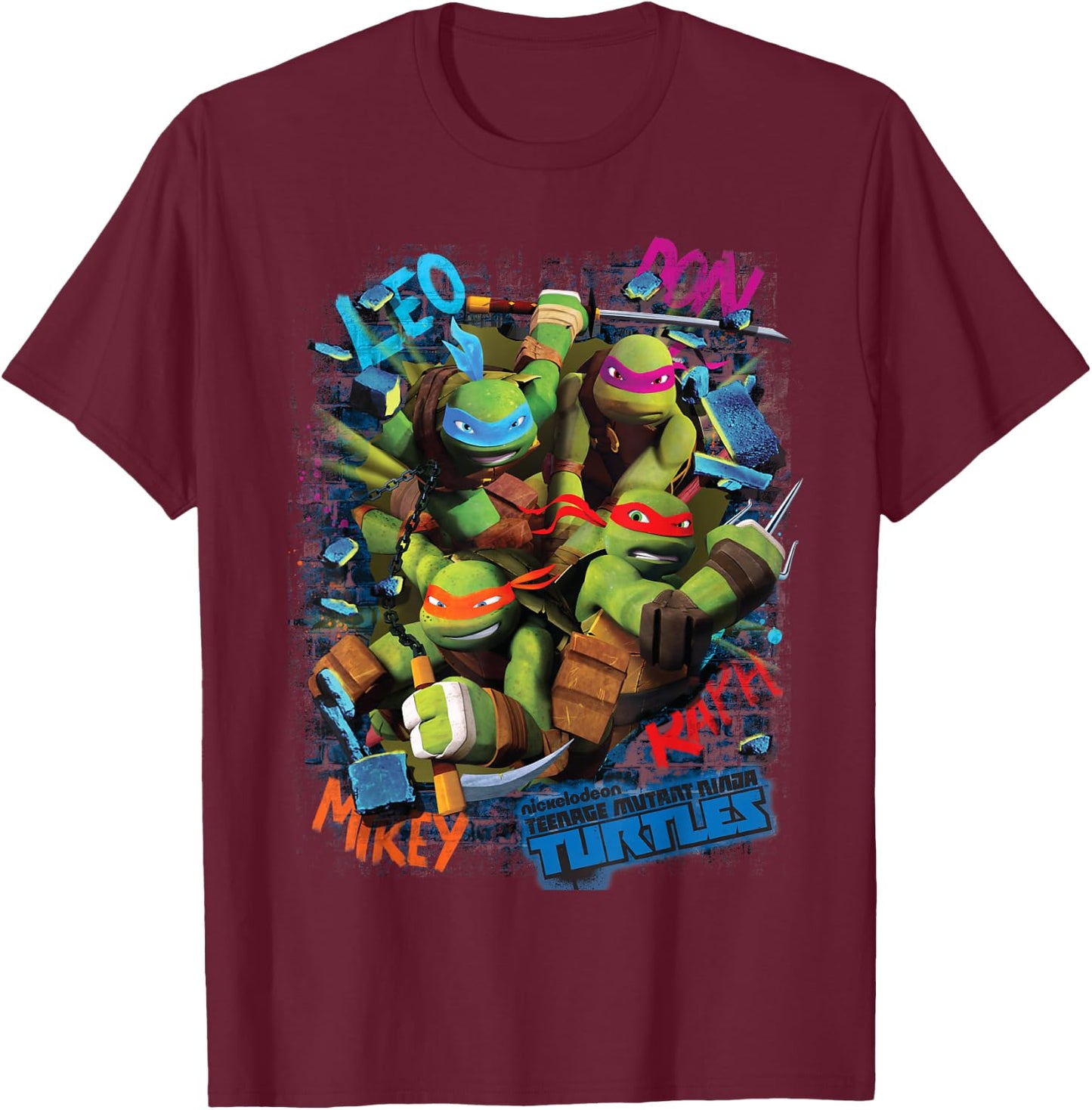 TMNT Leo, Don, Mikey T-Shirt - T-Shirt | Maroon
