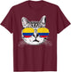 Colombia Flag Cat Colombian Men Women Funny Pet Gift T-Shirt - T-Shirt | Maroon