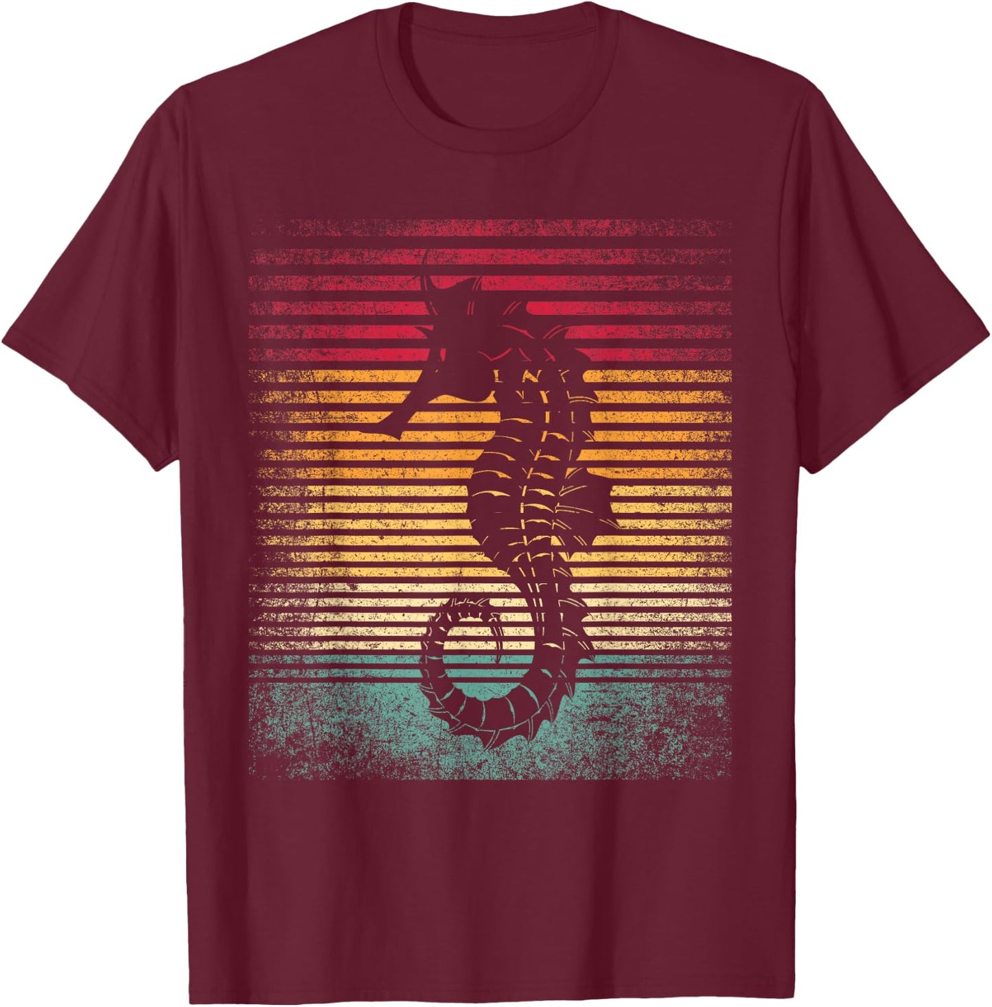 Vintage Retro Seahorse Funny 70's 80's Style Men Women Gift T-Shirt - T-Shirt | Maroon