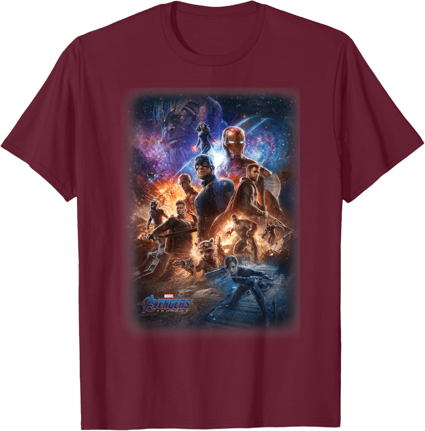 Marvel Avengers Endgame Galaxy Movie Poster Group Shot T-Shirt - T-Shirt | Maroon