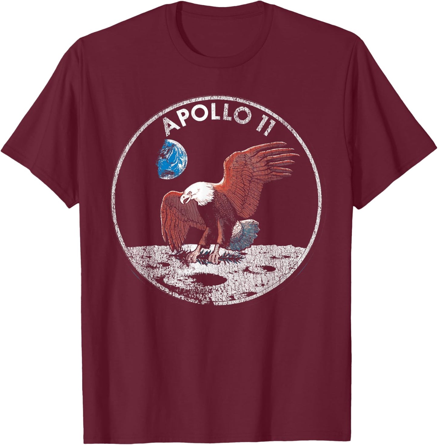 NASA Apollo 11 Vintage Eagle Emblem T-Shirt - T-Shirt | Maroon