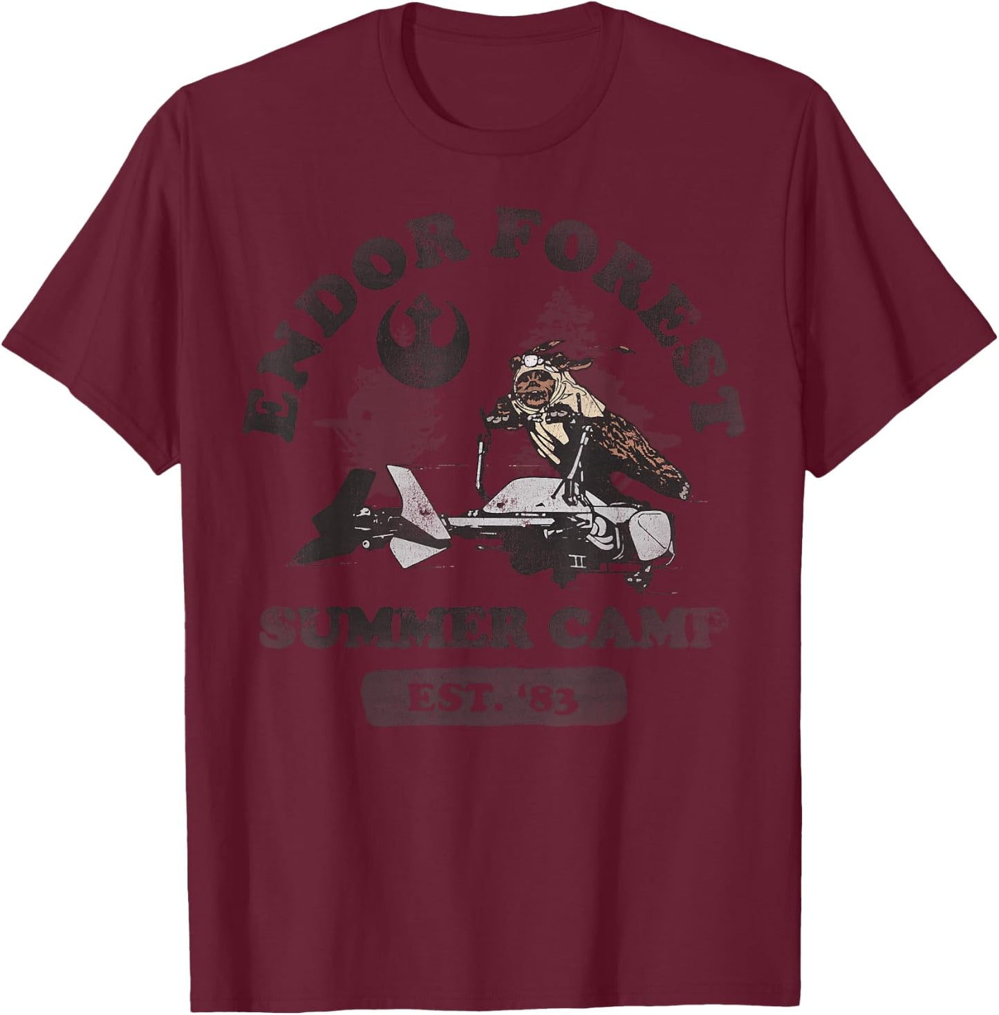 Star Wars Ewok Endor Camp Speeder Vintage Graphic C2 T-Shirt - T-Shirt | Maroon