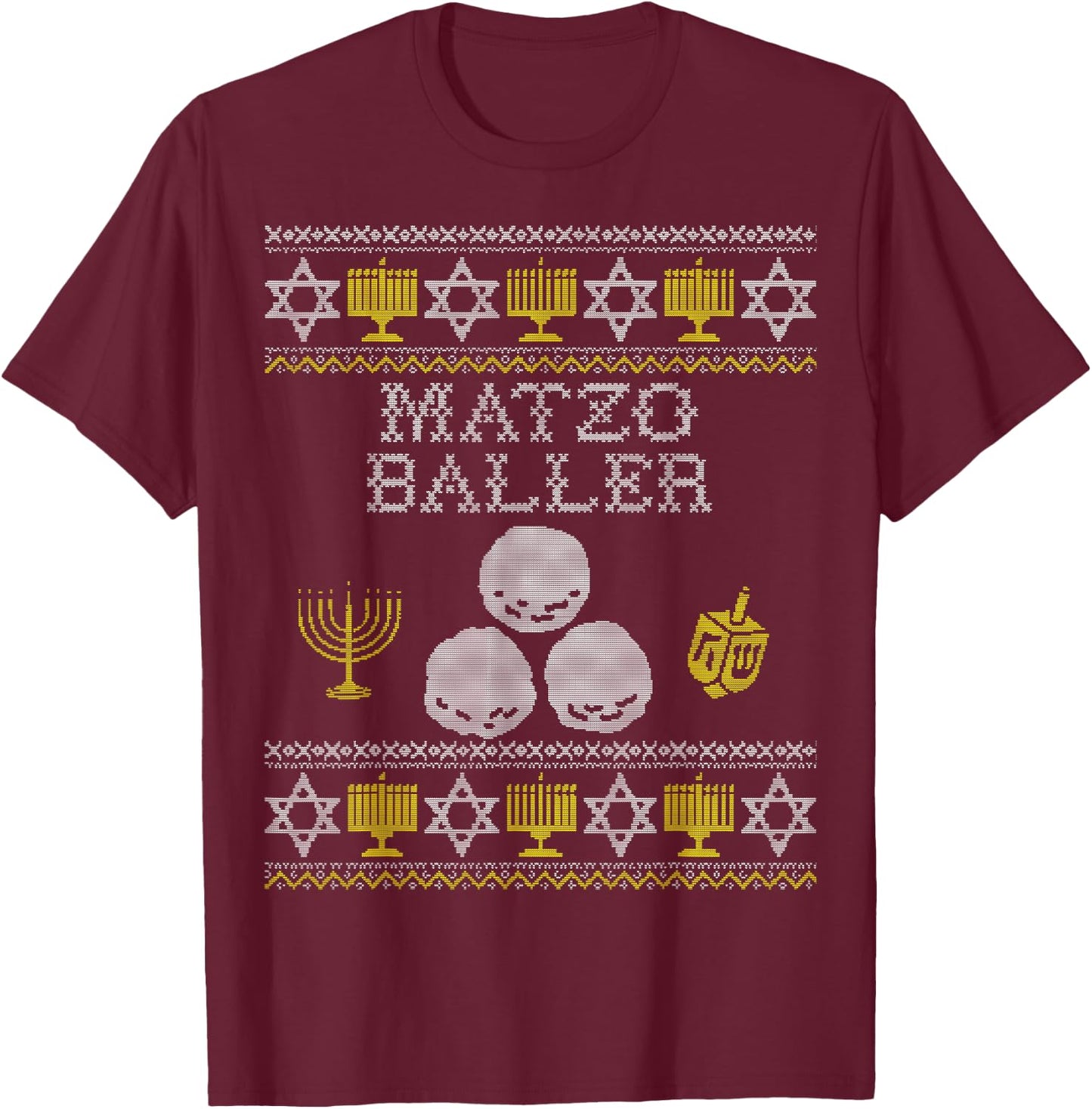 Matzo Baller Shirt, Funny Hanukkah Shirts, Matzah Balls T-Shirt - T-Shirt | Maroon