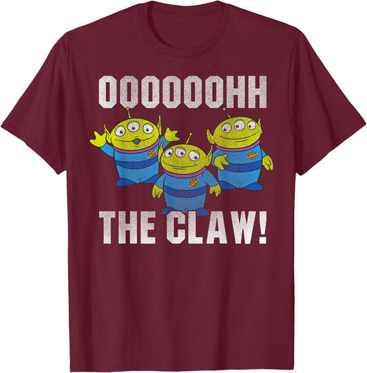 Disney Pixar Toy Story Alien Oooooh The Claw Distressed T-Shirt - T-Shirt | Maroon