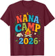 Nana Camp 2026 Retro Grandma Camping Family Vacation T-Shirt - T-Shirt | Maroon
