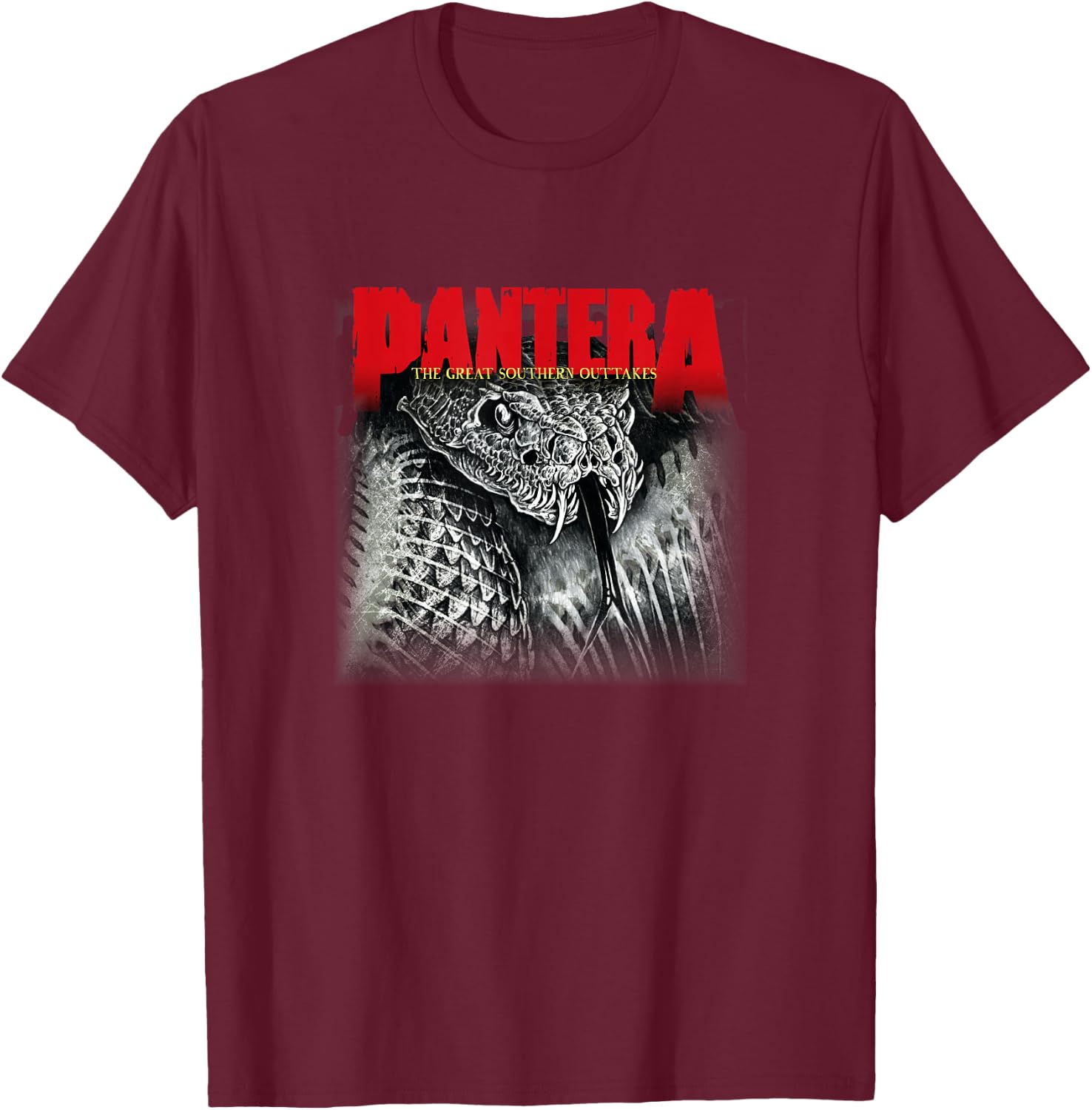 Pantera Official Great Southern Outtakes Album Snake T-Shirt - T-Shirt | Maroon
