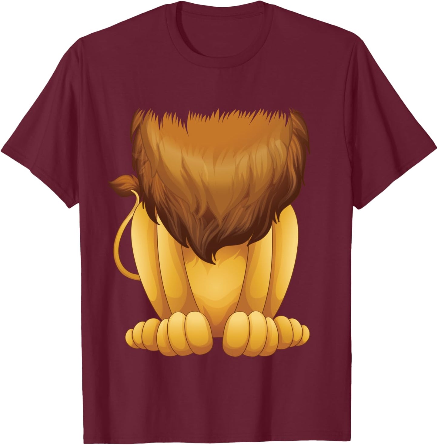 Cute Headless Lion Costume Halloween Funny Big Cat Mane Gift T-Shirt - T-Shirt | Maroon