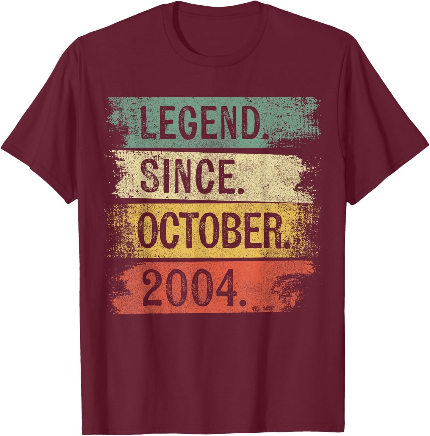 Legend Since October 2004 Birthday T-Shirt - T-Shirt | Maroon
