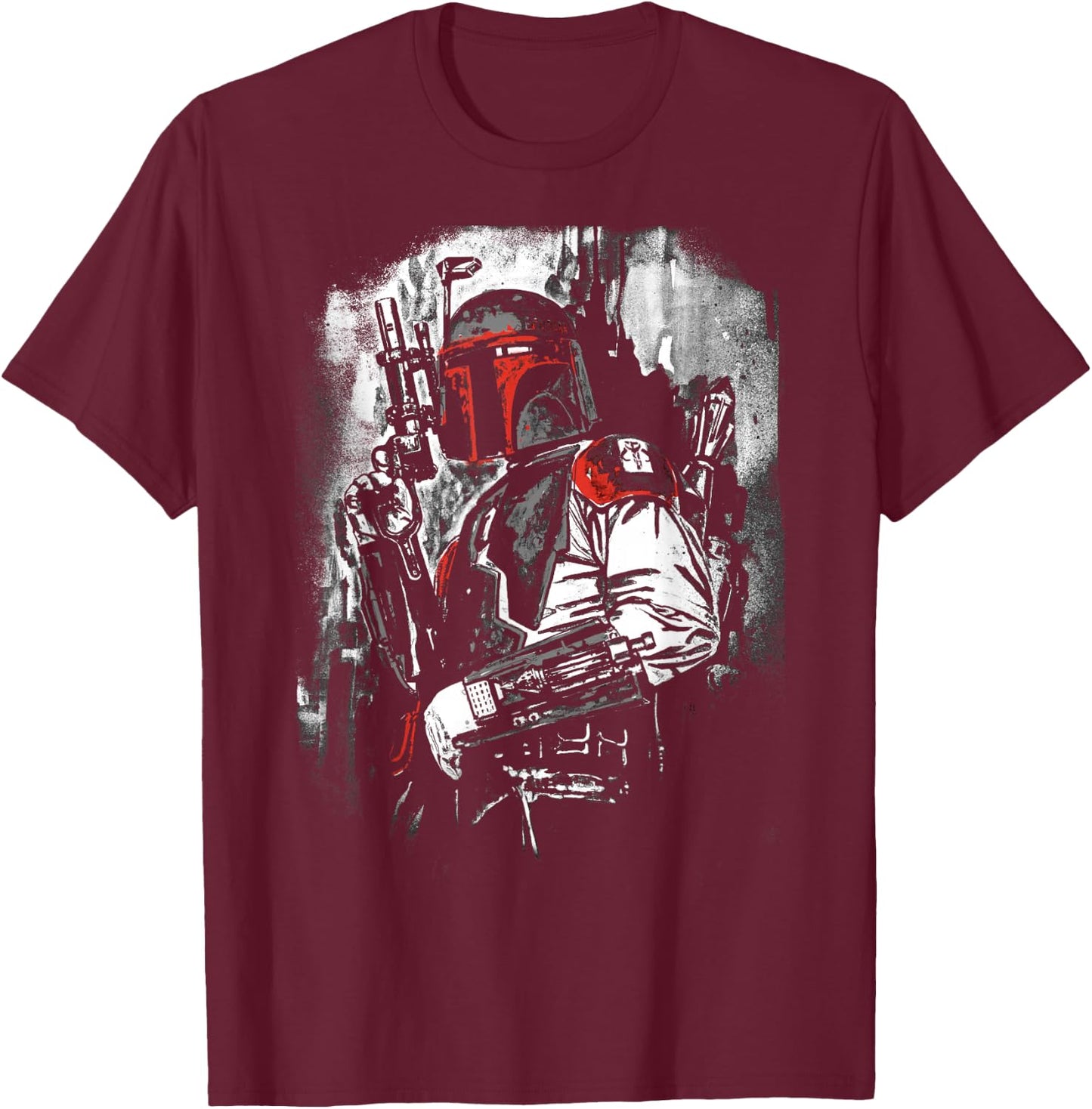 Star Wars Boba Fett Stare Down Graphic T-Shirt - T-Shirt | Maroon