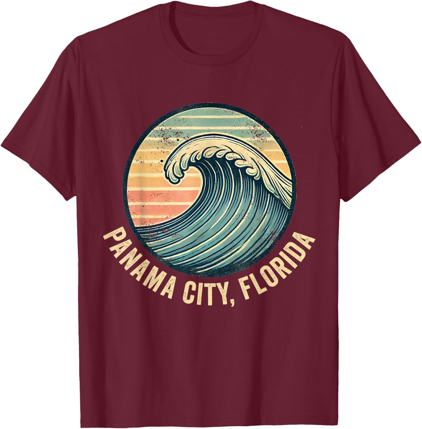 Panama City Beach Florida Souvenir Vacation Travel Reminder T-Shirt - T-Shirt | Maroon