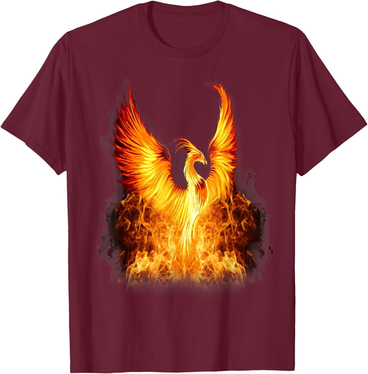 Rising Phoenix Fire Fenix T-Shirt - T-Shirt | Maroon