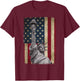 USA American Flag and Statue of Liberty Shirt T-Shirt - T-Shirt | Maroon