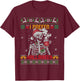 I Prefer Halloween Skeleton Ugly Christmas Sweater Cute Xmas T-Shirt - T-Shirt | Maroon