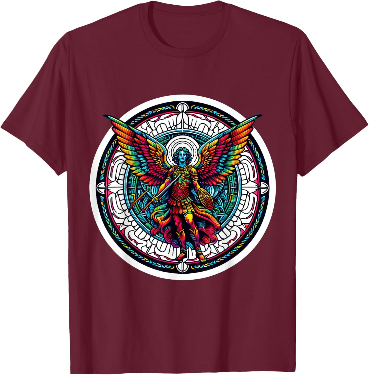 Christian Angel Saint Michael T-Shirt - T-Shirt | Maroon