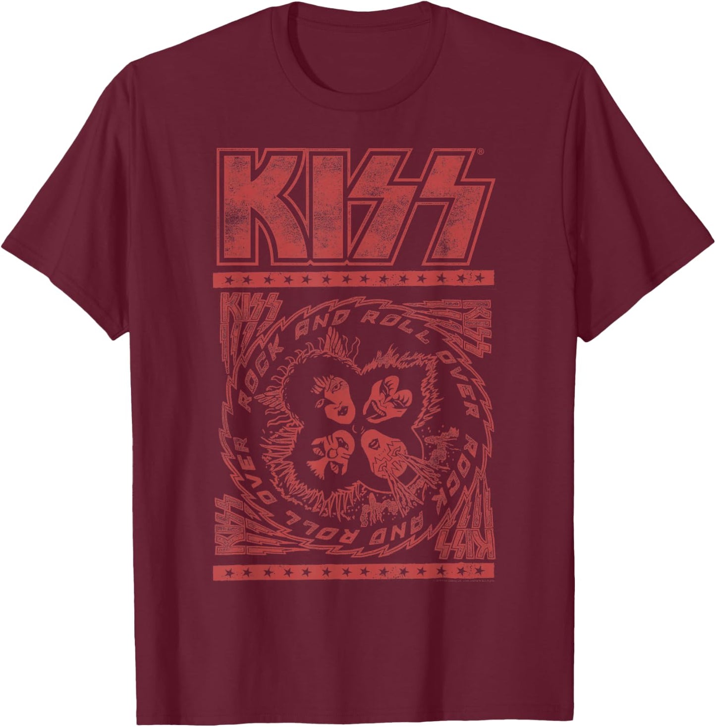 KISS - Rock and Roll Over T-Shirt - T-Shirt | Maroon