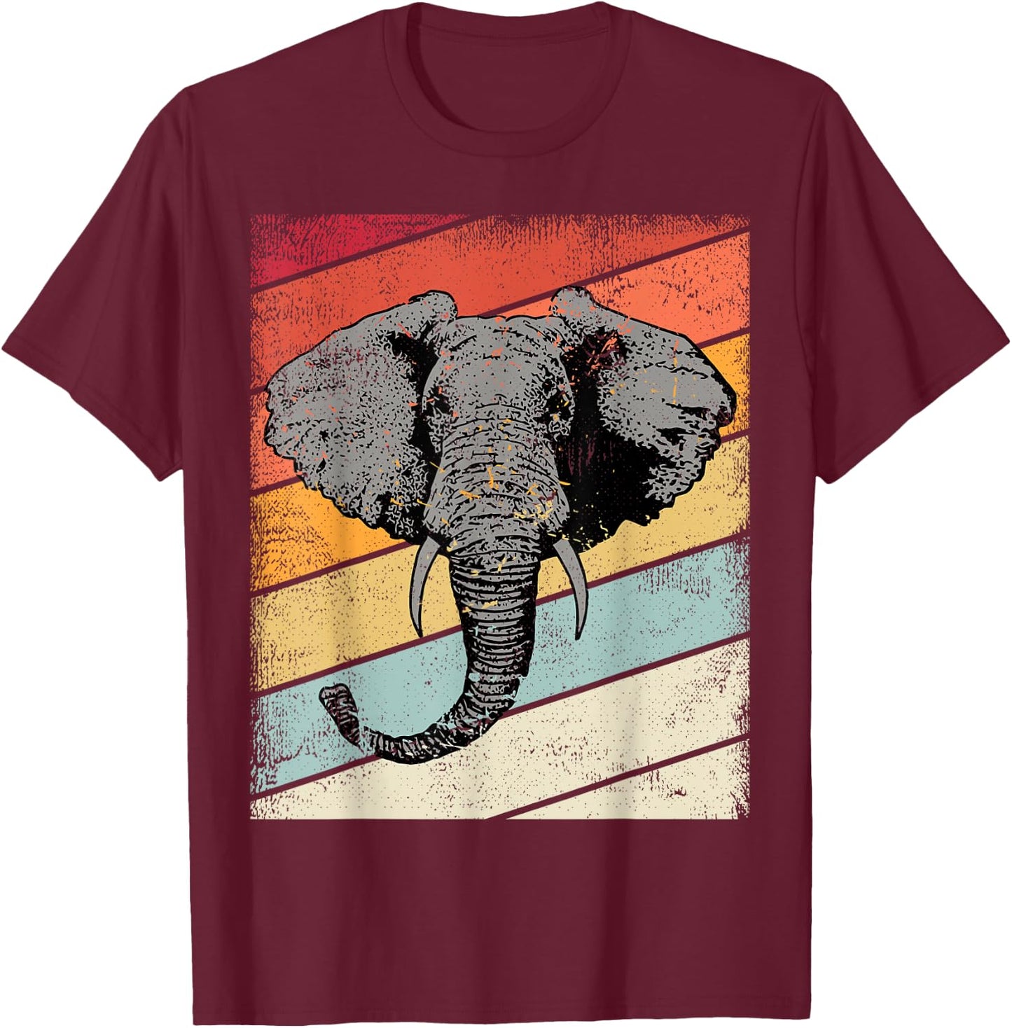 Vintage Elephant Retro Graphic Elephants Kids, Youth T-Shirt - T-Shirt | Maroon