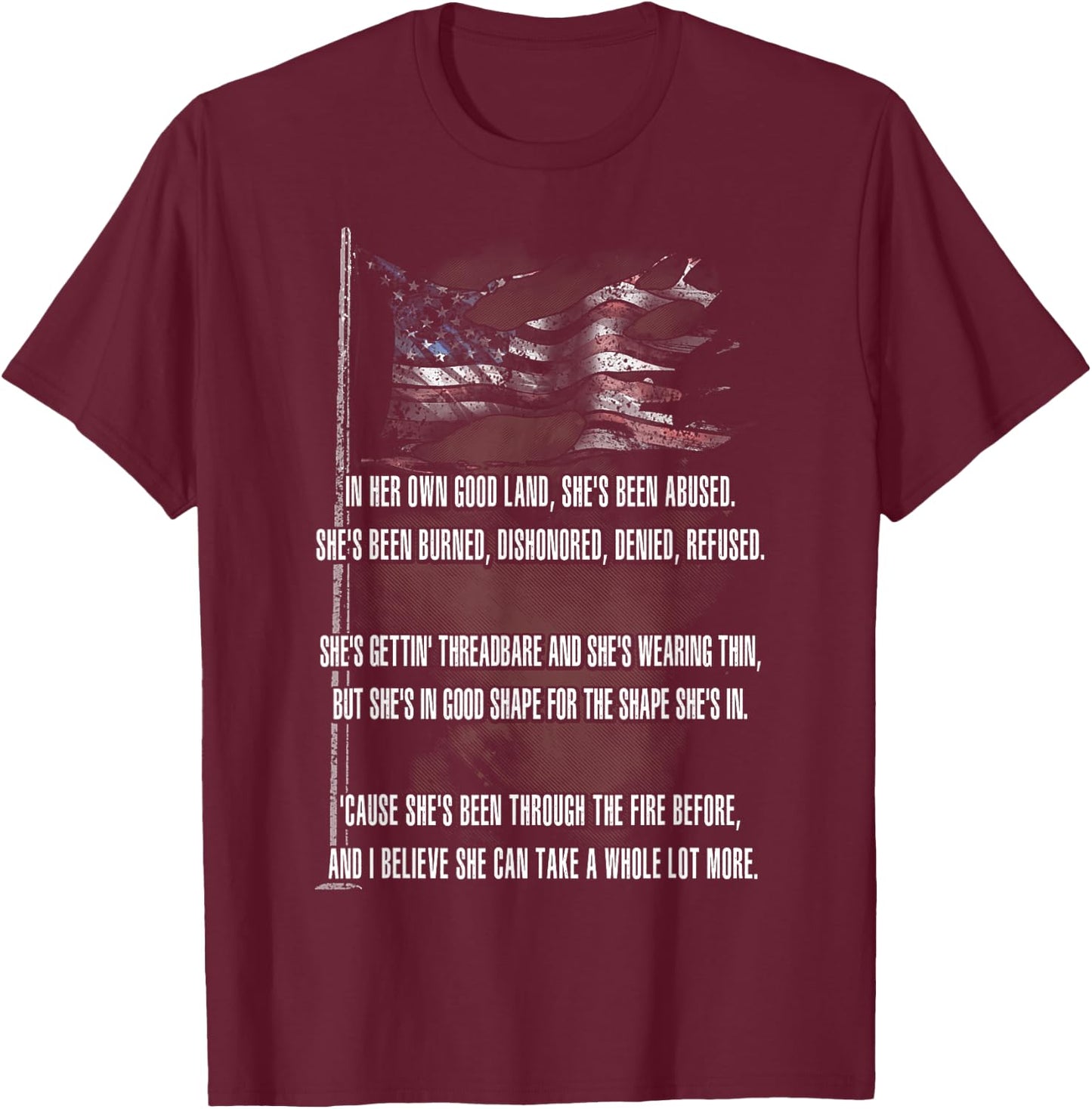 Ragged Old Flag T-Shirt - T-Shirt | Maroon