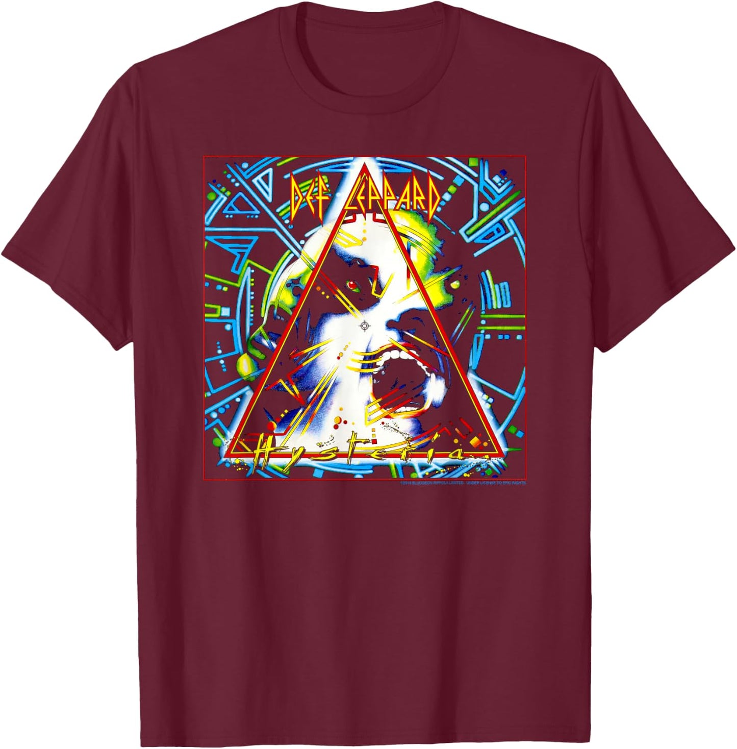 Def Leppard - Hysteria T-Shirt - T-Shirt | Maroon