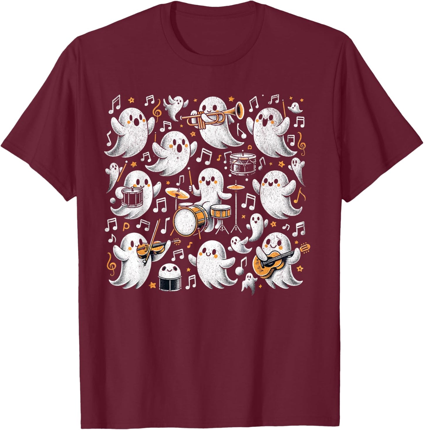Vintage Music Teacher Halloween Music Teacher Education T-Shirt - T-Shirt | Maroon