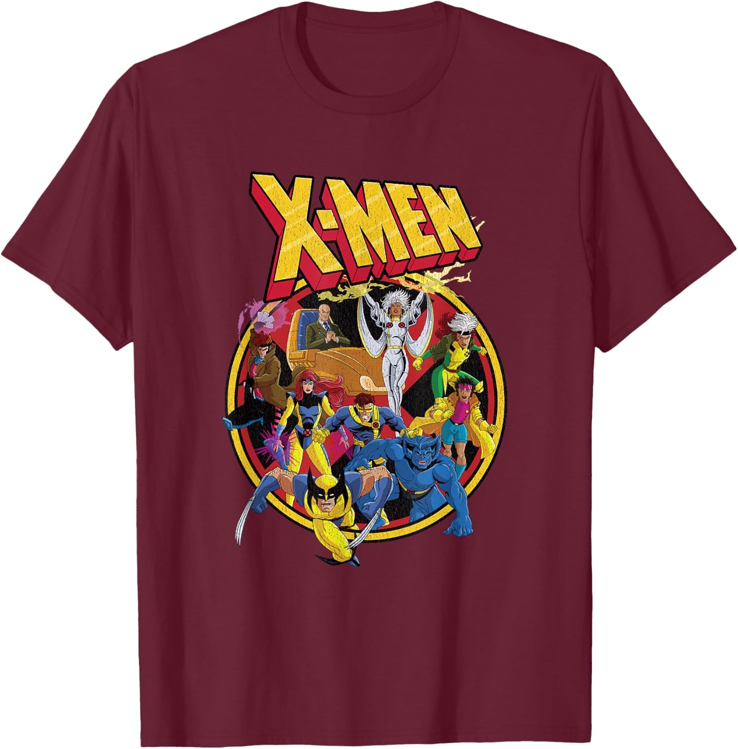 Marvel X-Men Animated Series Retro 90s T-Shirt - T-Shirt | Maroon