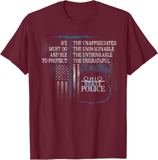 Ohio Highway Patrol Shirt State Trooper Ohio Trooper Shirt T-Shirt - T-Shirt | Maroon