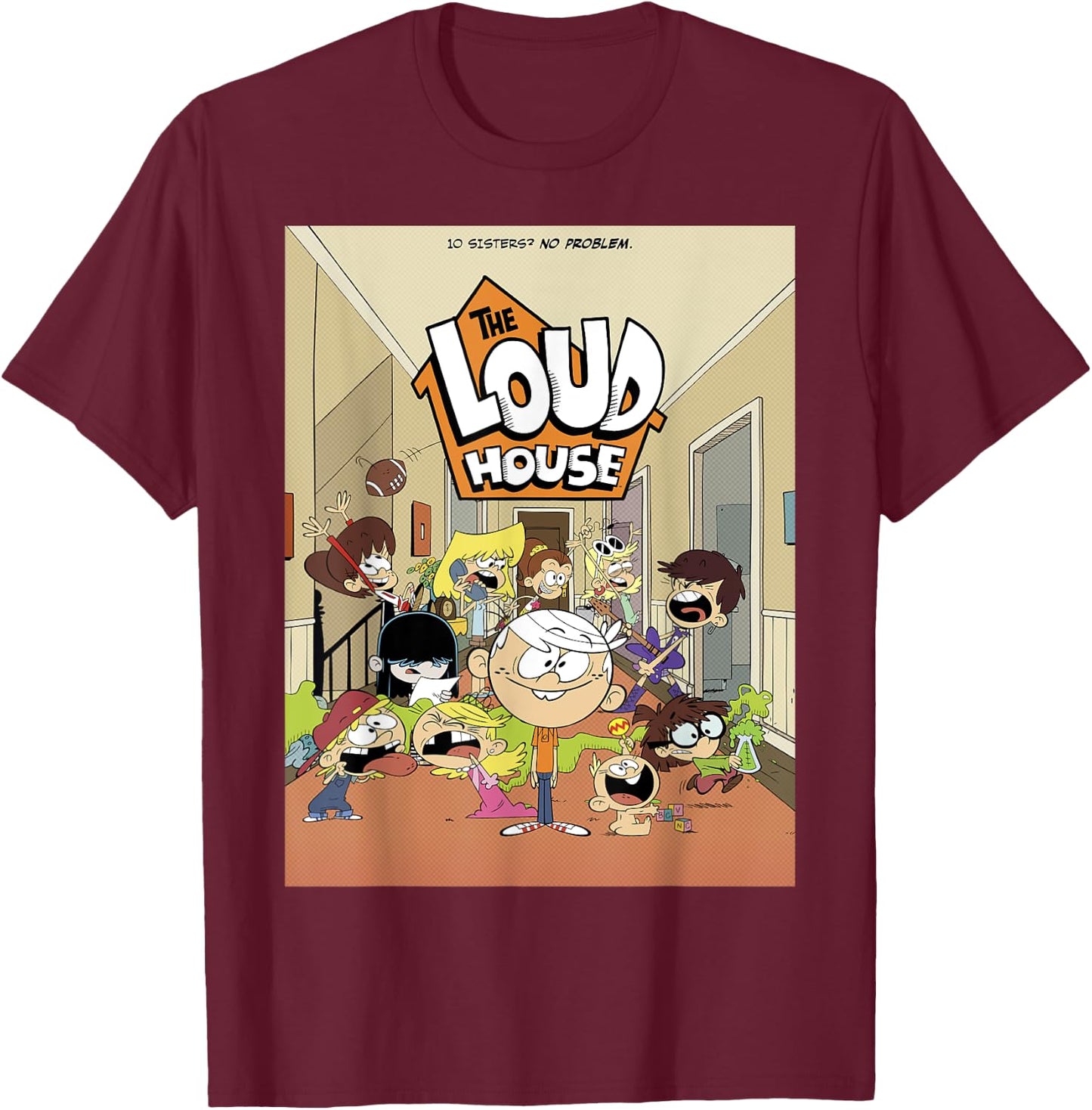 The Loud House Full Cast Poster T-Shirt - T-Shirt | Maroon
