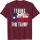 Texans For Trump - American and Texas Patriotic T-Shirt - T-Shirt | Maroon