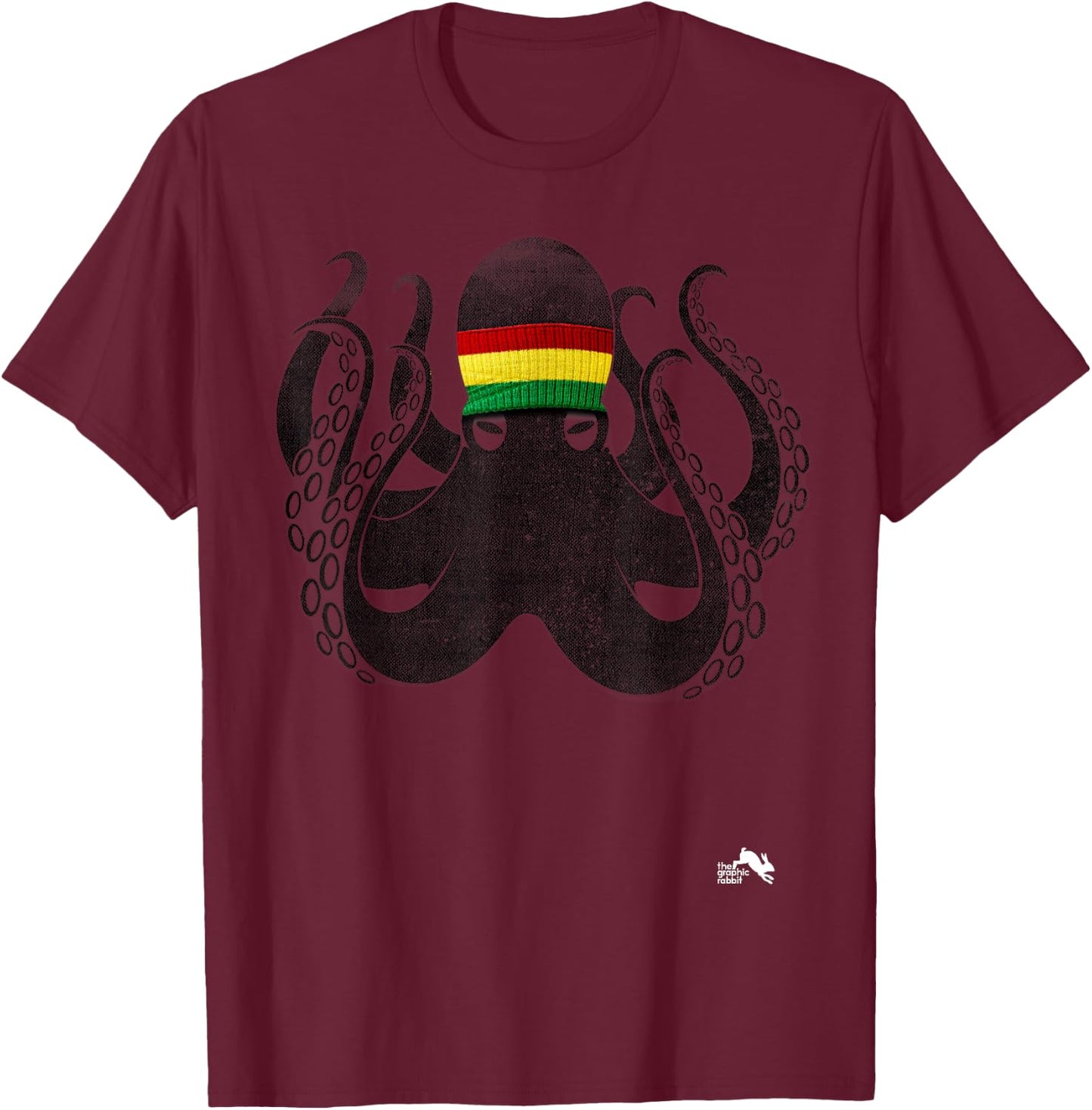Reggae Octopus T-Shirt - T-Shirt | Maroon