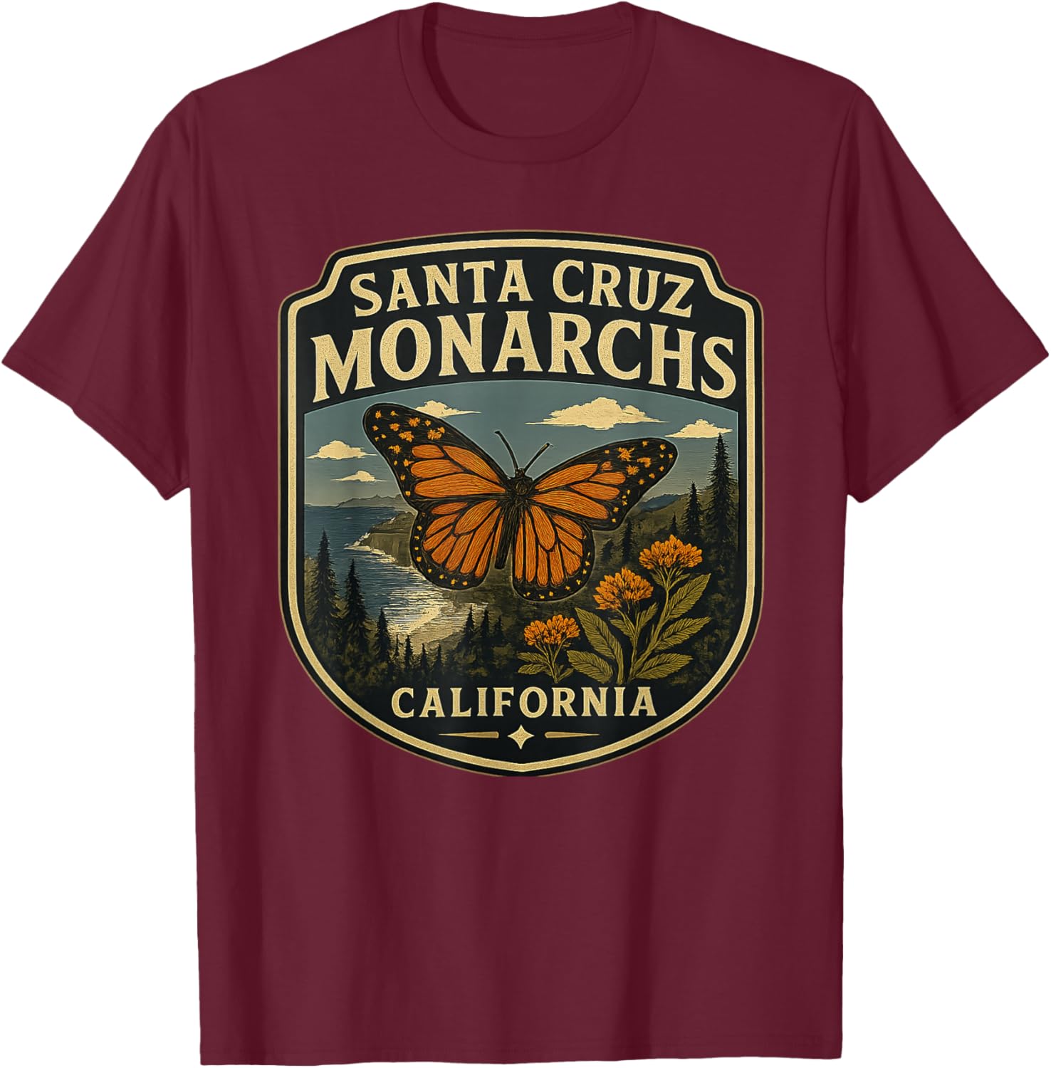 Butterfly T-Shirt - T-Shirt | Maroon
