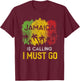 Jamaica Is Calling I Must Go Beach Vacation Sunset T-Shirt - T-Shirt | Maroon