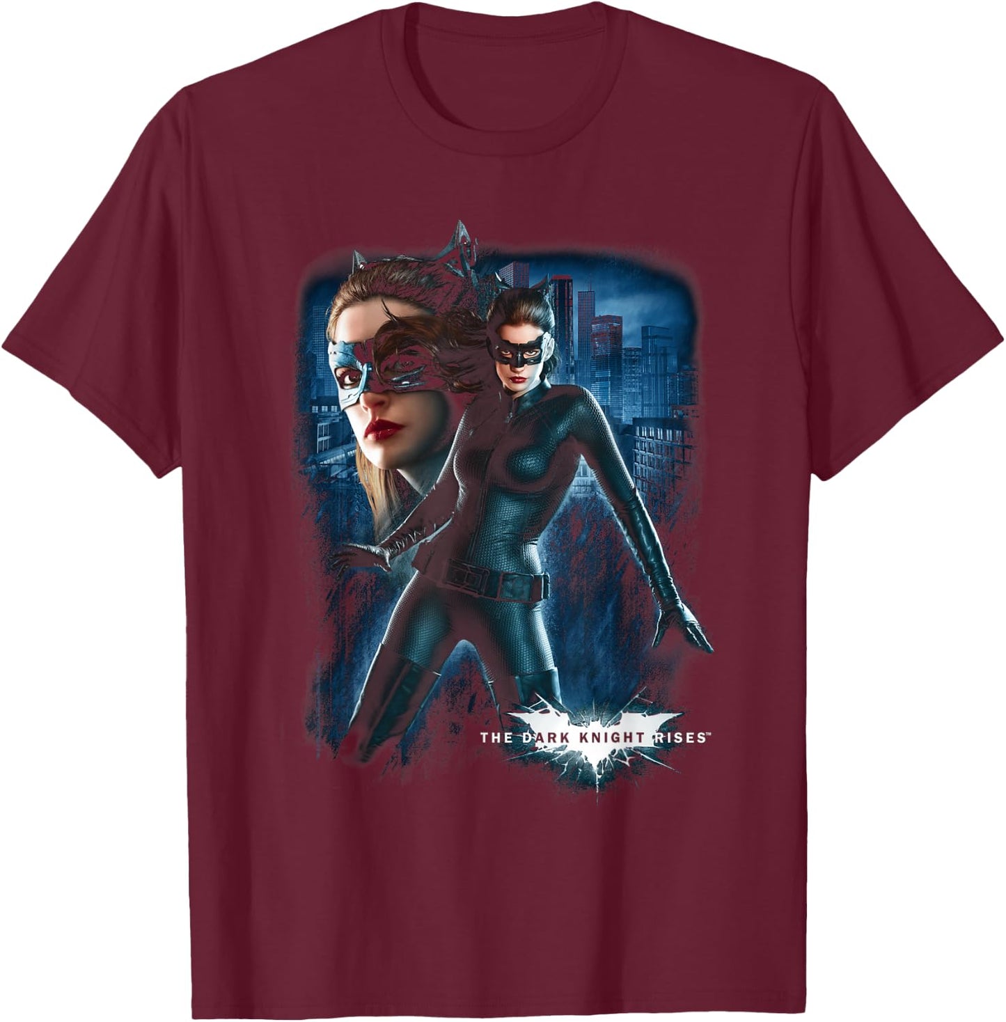Batman Dark Knight Rises Catwoman T-Shirt - T-Shirt | Maroon
