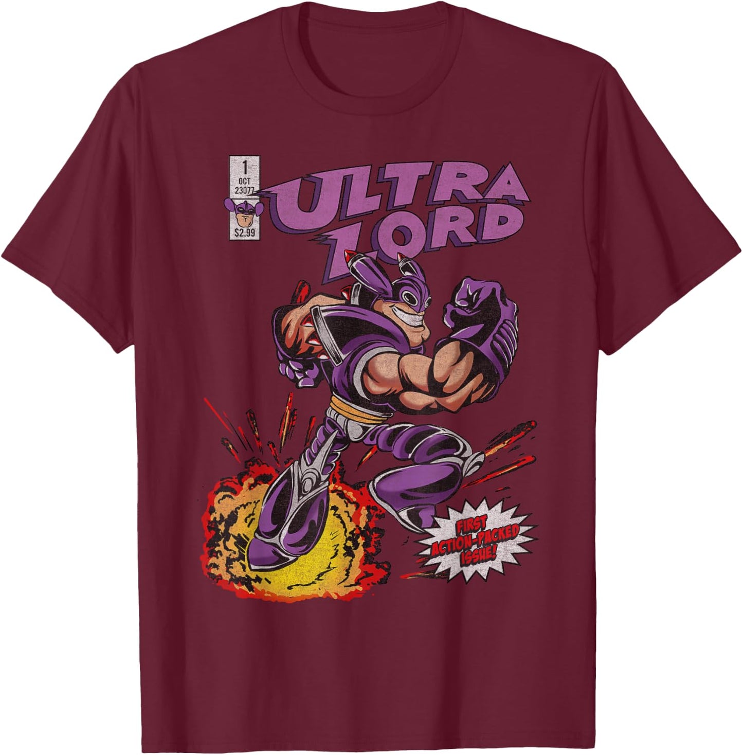Nickelodeon The Adventures of Jimmy Neutron Ultra Lord T-Shirt - T-Shirt | Maroon