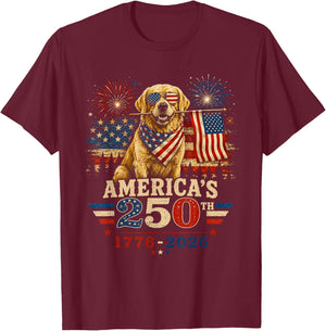 Labrador Retriever America's 250th Anniversary 1776 2026 T-Shirt - T-Shirt | Maroon