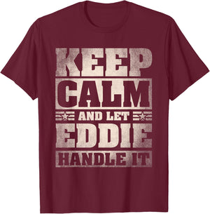 Eddie Name Shirt Personalized Eddie First Name T-Shirt - T-Shirt | Maroon