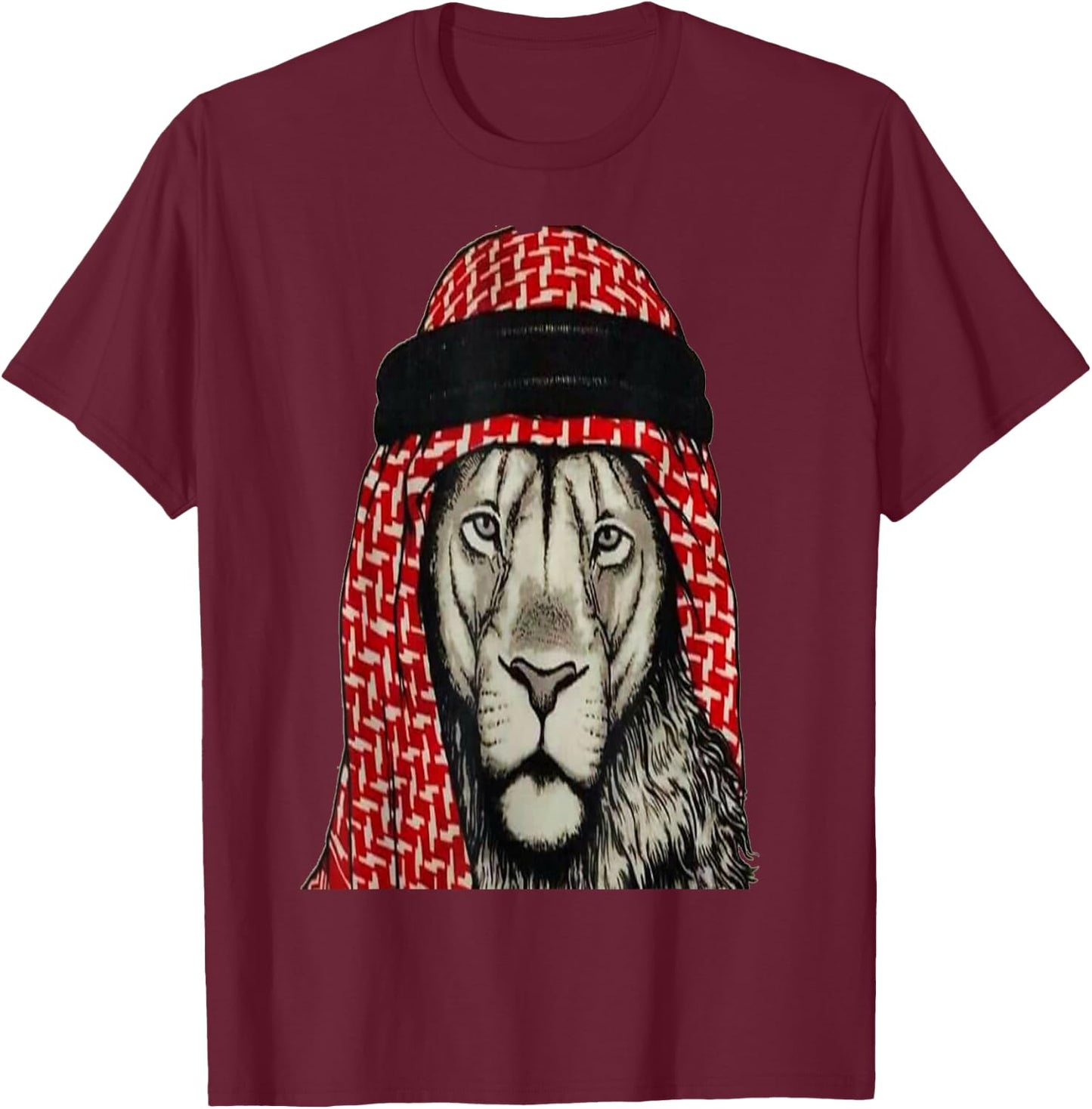 Arabic Lion , Arabian Custom. Men,Women and Youth T-Shirt - T-Shirt | Maroon