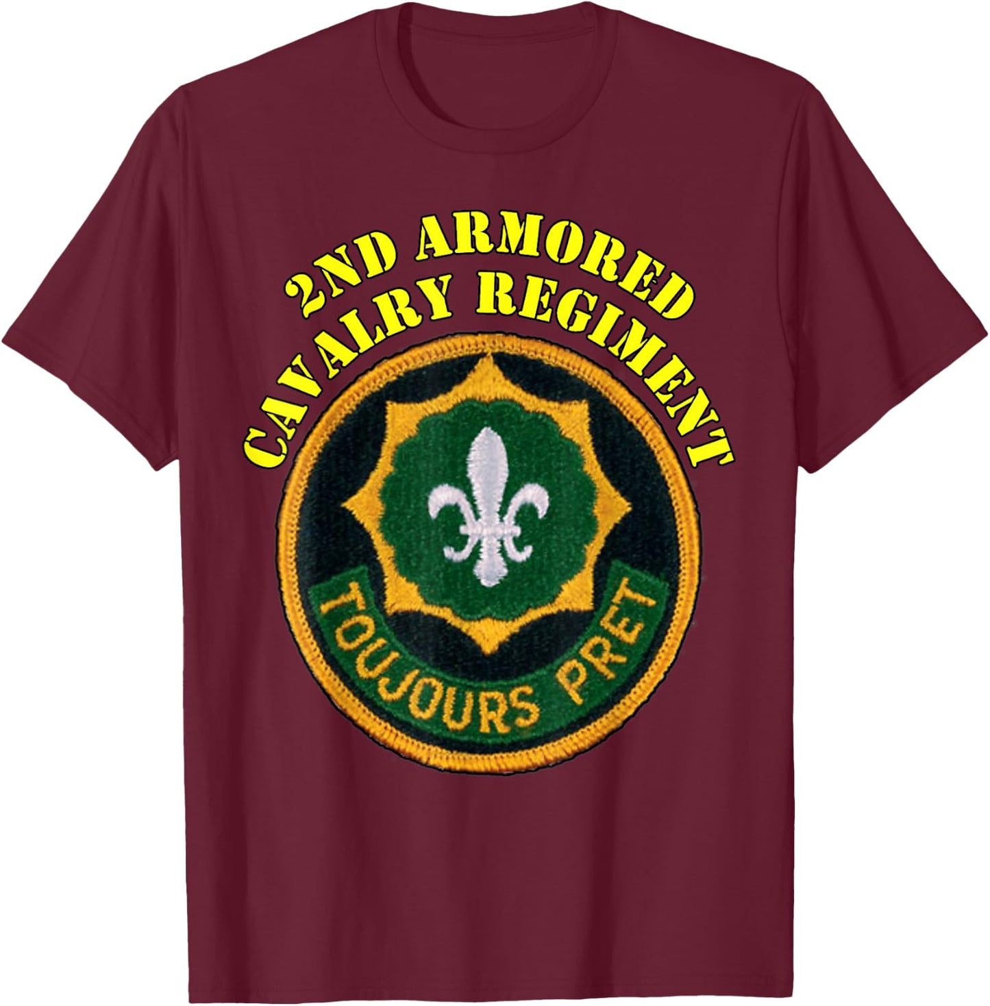2nd Armored Cavalry Regiment -2nd ACR vets design T-Shirt - T-Shirt | Maroon