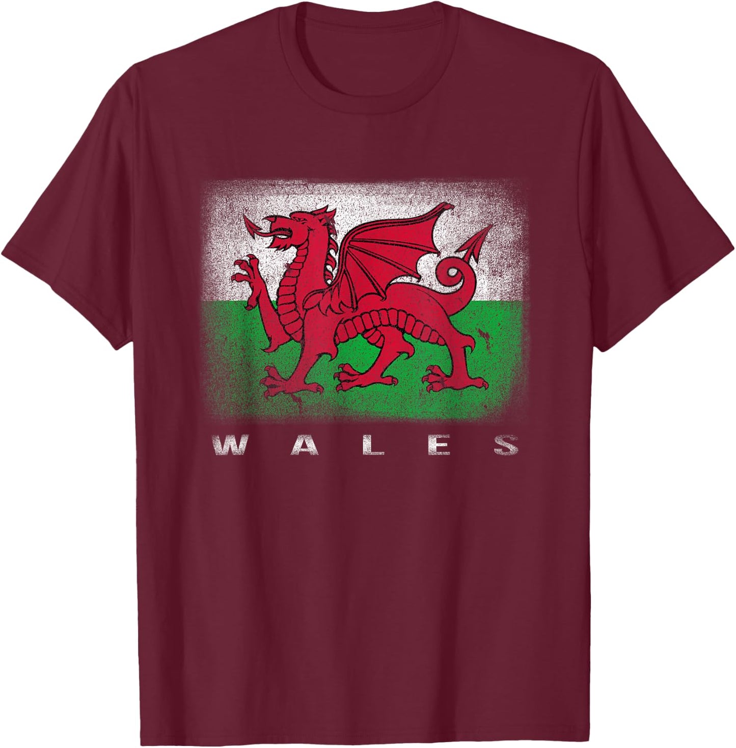 Wales Welsh Flag Souvenir Love Gift Cymru T-Shirt - T-Shirt | Maroon
