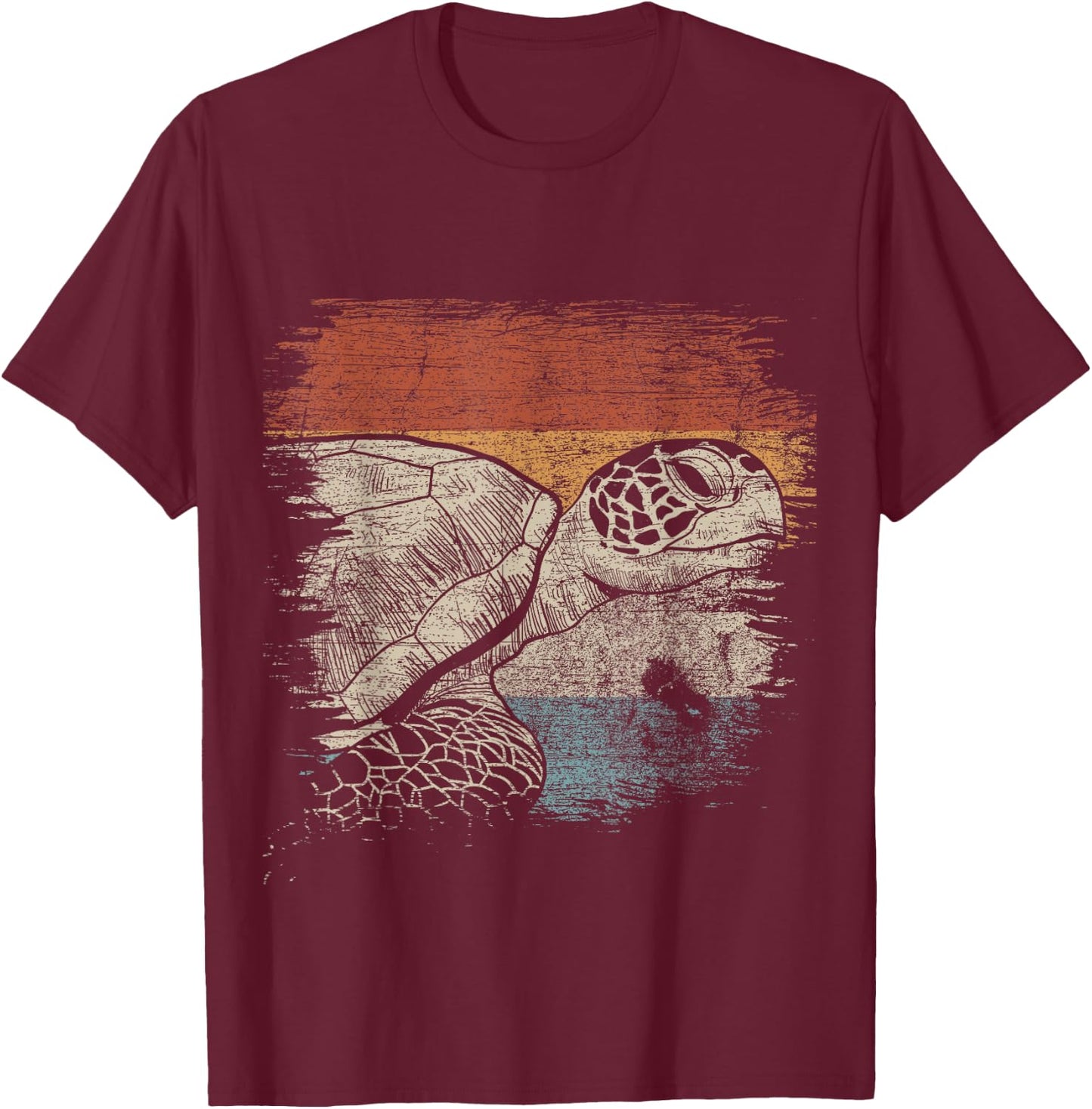 Retro Turtle T-Shirt - T-Shirt | Maroon