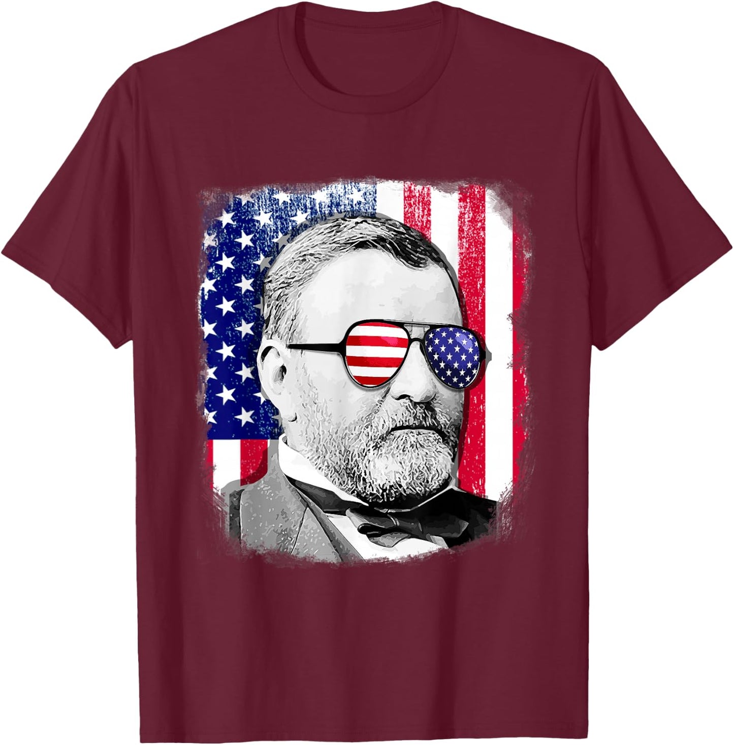 Ulysses S Grant US flag shirt 4th of July T-Shirt - T-Shirt | Maroon