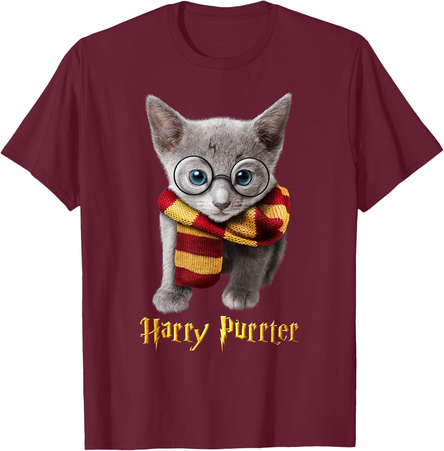 Harry Purrter - Cute & funny Cat for halloween kitten Men Women Kids T-Shirt - T-Shirt | Maroon