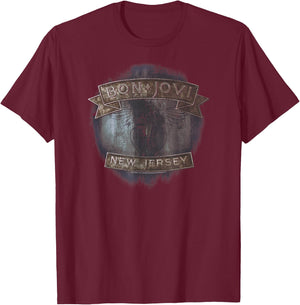 Bon Jovi New Jersey T-Shirt - T-Shirt | Maroon