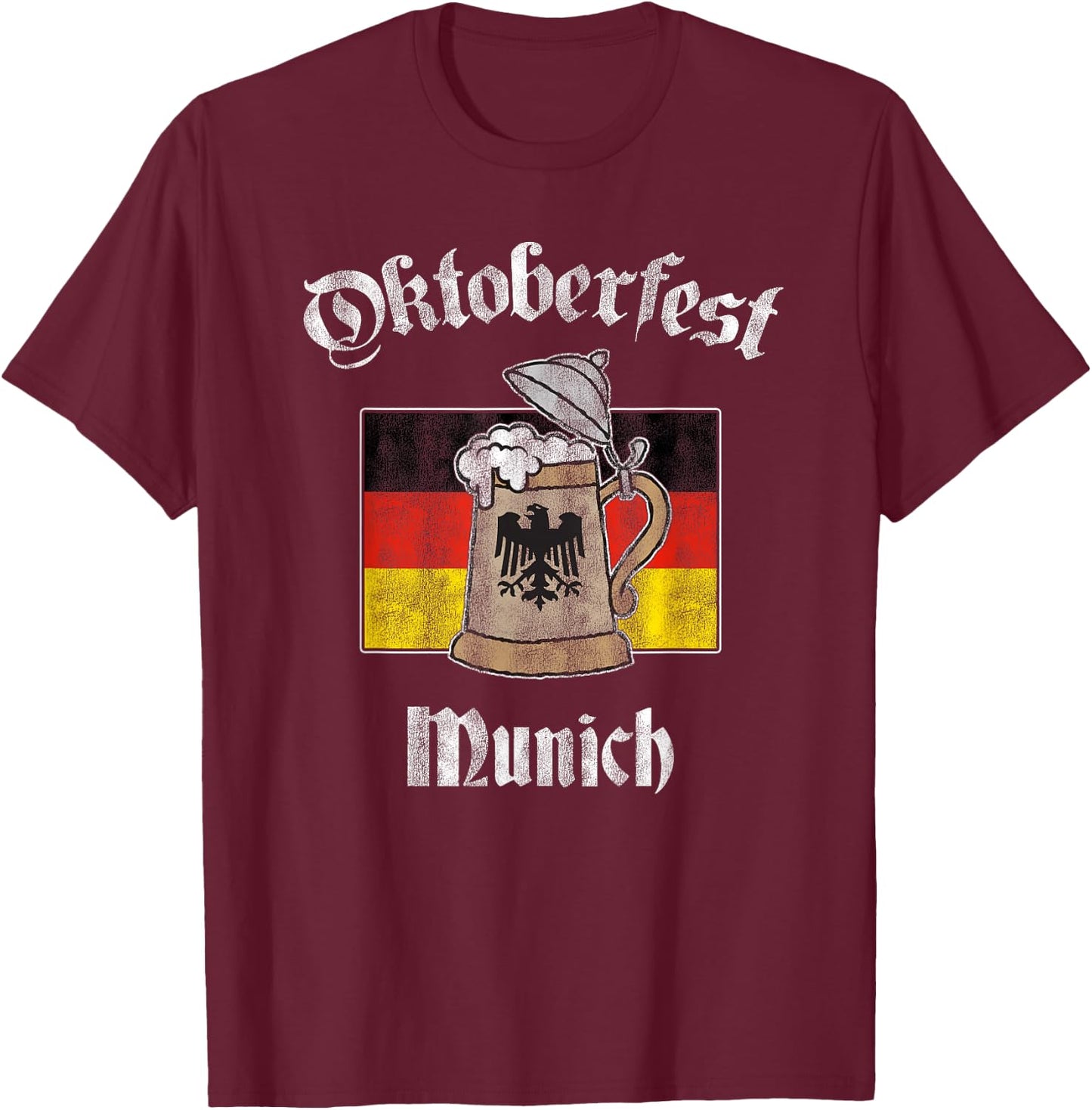 Oktoberfest Munich Bierstein T-Shirt - T-Shirt | Maroon