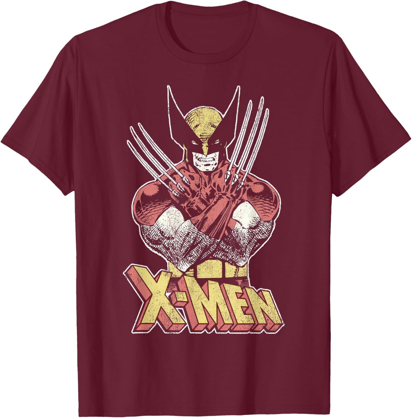 Marvel X-Men Wolverine Classic Comic Vintage Graphic T-Shirt - T-Shirt | Maroon