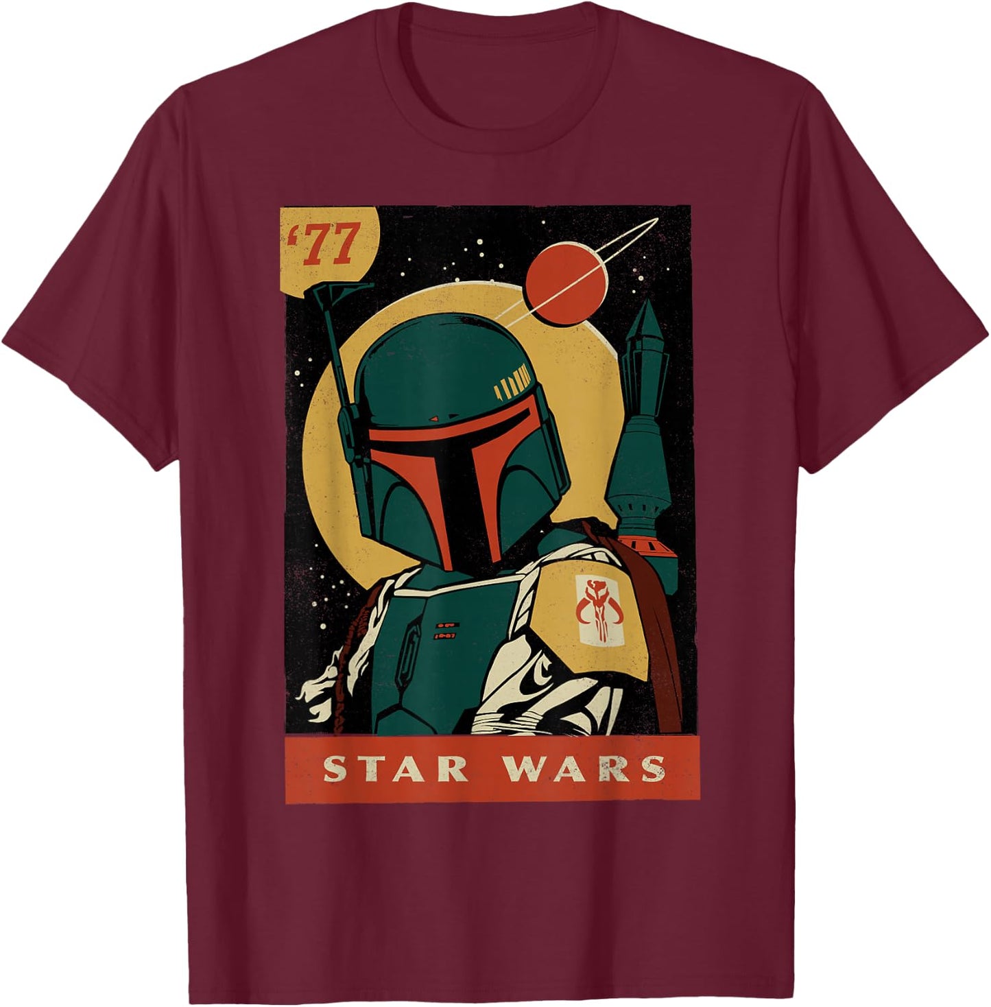 Star Wars Boba Fett Retro Comic Cover T-Shirt - T-Shirt | Maroon